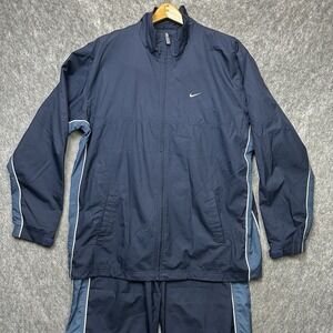 Nike 72 Tracksuit Mens XL Blue Full Zip Jacket Basketball Embroidered Swoosh